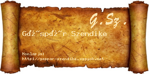 Gáspár Szendike névjegykártya