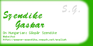 szendike gaspar business card