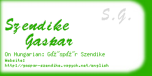 szendike gaspar business card